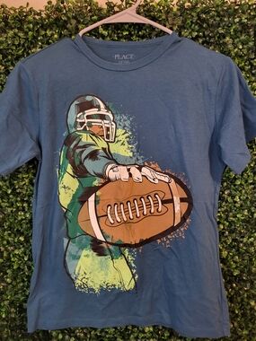 Boys Blue Football Graphic Tee